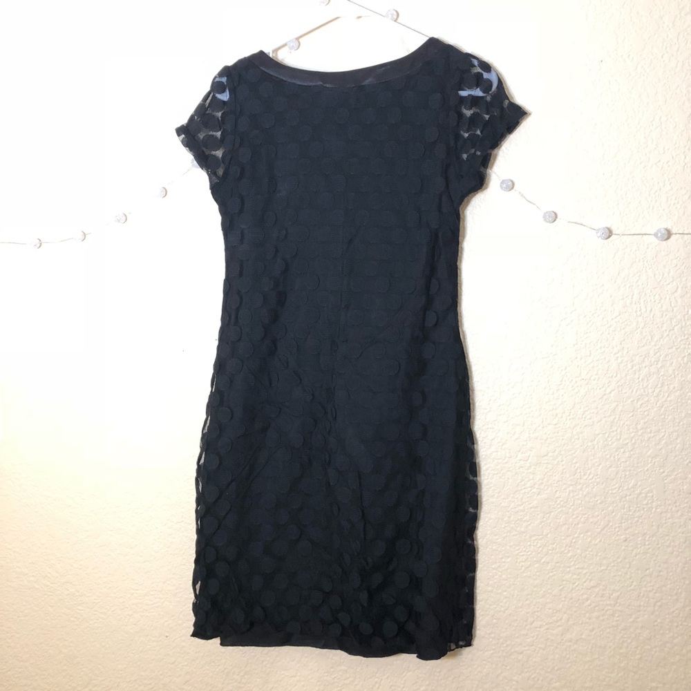 Black Dress with Polka Dot Overlay - Picture 2 of 3